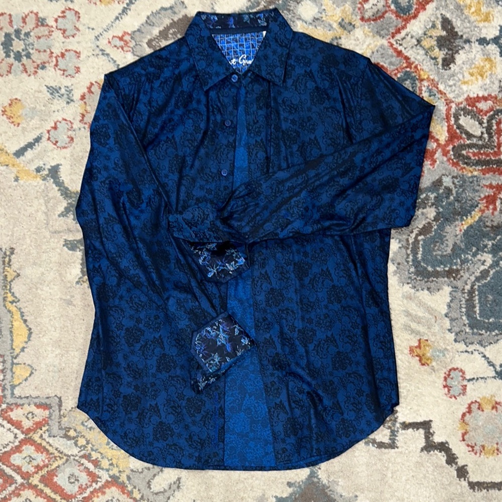 Robert Graham Blue Casual Button Down Shirt